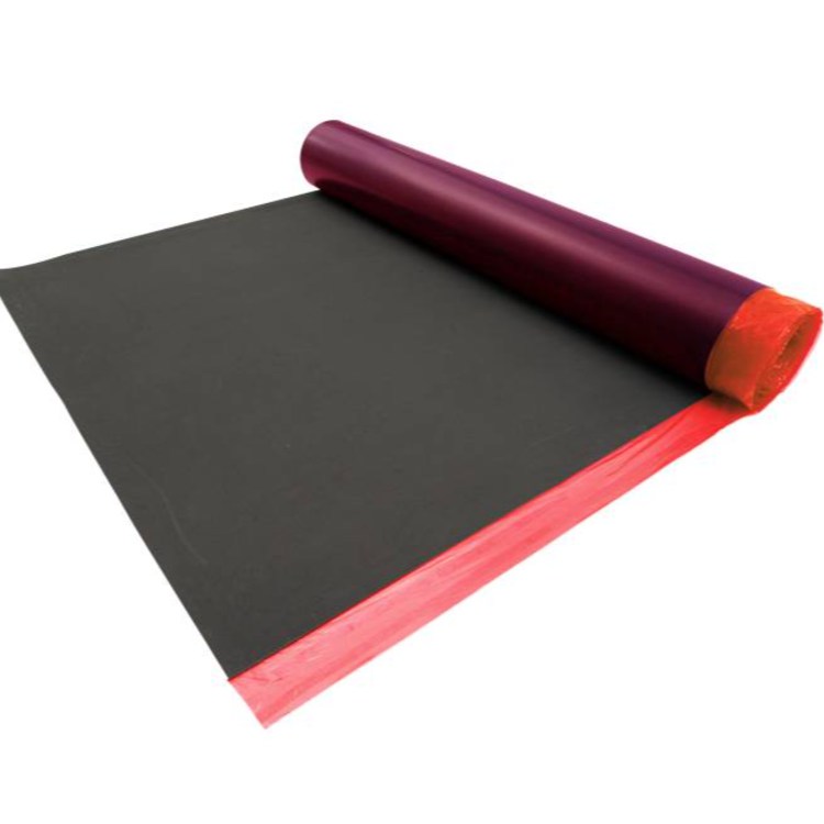 EVA foam underlayment material — with PE film, showing roll end view